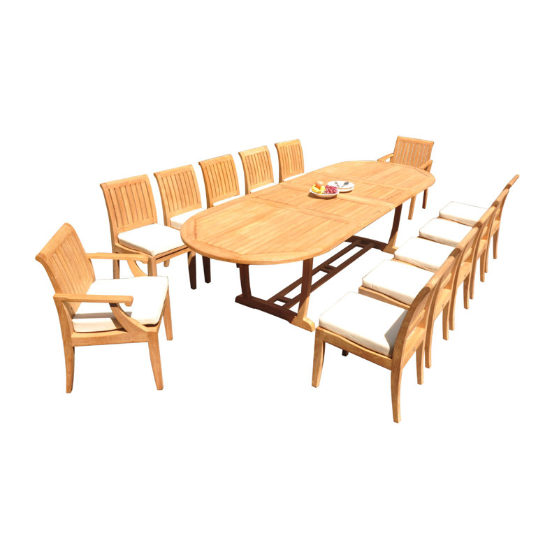 Ensemble de salle à manger Savion, H 30,5 po x L 117 po x l 42,5 po, 12