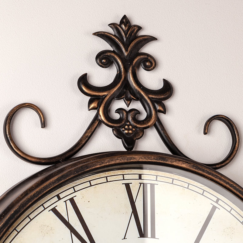Alexandros Wall Clock Metal Antique-gold Accent Clock, 51 x 70cm