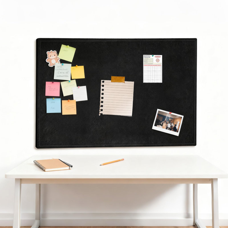 Large Felt Cork Board with 9Mm Thick Surface - Foldable Bulletin Board for Walls with Pre-Installed Hanging Hardware