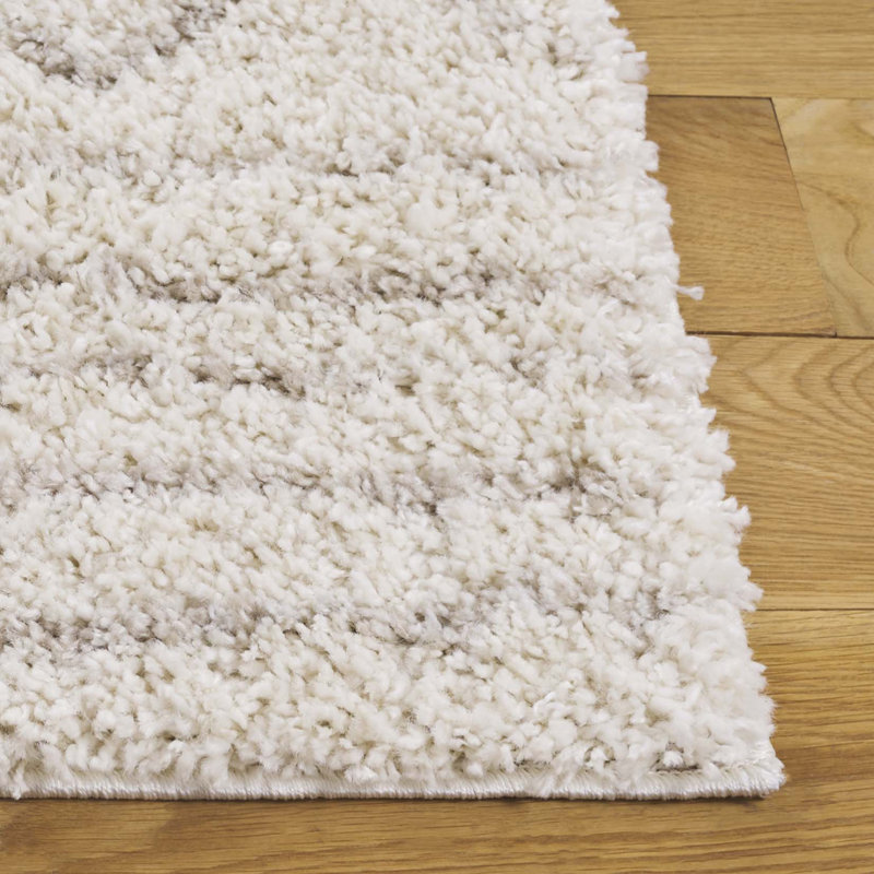 Develin Performance Chevron Rug, Runner 2'3" x 12', Ivory/Beige