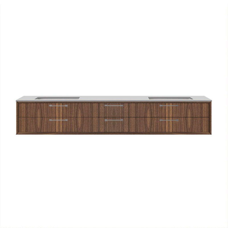 Gemelli 71.75'' W Double Bathroom Vanity Base, Natural Walnut