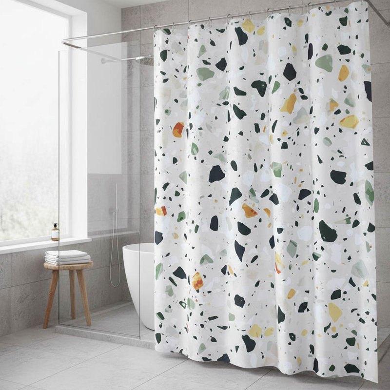 Terrazzo Anti-Mould Fabric Shower Curtain 180X180cm