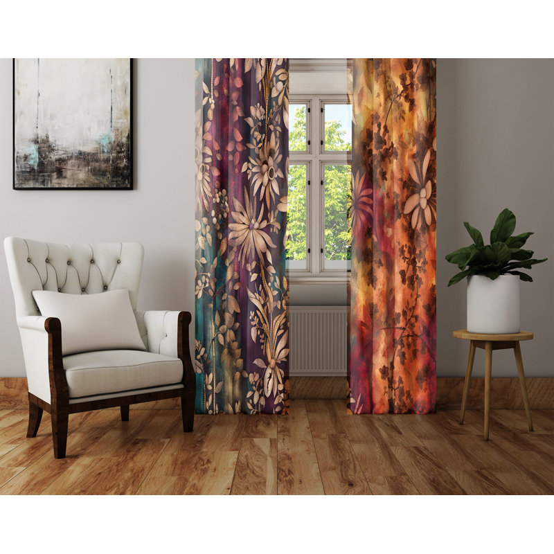 Paire de rideaux semi-transparents en polyester Arellys, L 20 po x L 61 po