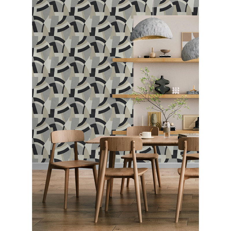 Melbourne Peel & Stick Geometric Roll, Neutral