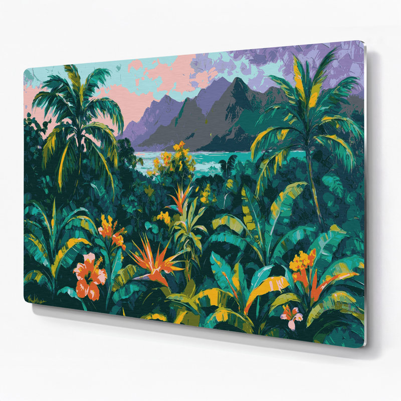Art mural bleu en villes avec villes Martinique, H 132 po x l 168 po x P 0,05 po
