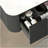 DINA 30" Bathroom Vanity with Sink, Wall-Mounted Floating Curved Edges Striped Bathroom Storage Cabinet with Drawer, White Round Ceramic Basin with Stone Pattern, Pre-assembled, Black Color-548205097-548205143
