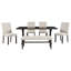 Ensemble de 6 tables de salle à manger de style campagnard avec table rectangulaire en bois 72 po-621424602