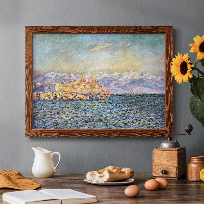 "The Old Fort In Antibes" par Monet, reproduction d'art sur toile, Érable, H 14 po x l 20 po x P 1,5 po