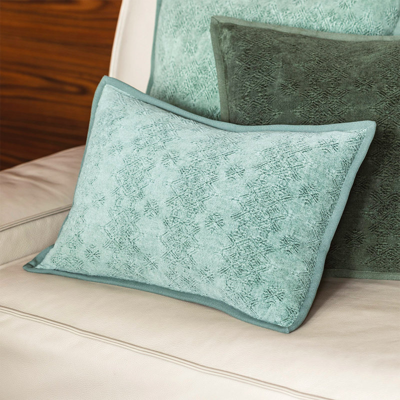 SYRACUSE Pillow Cover & Insert, Green, Rectangle 13"H x 22"W