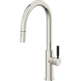 Corsano Contemporary Pull Down Kitchen Faucet with Button Sprayer High Arc Spout and BST Series Handle