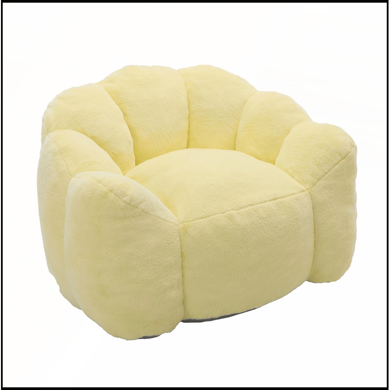 Fauteuil à billes Lotus avec compression et anneau de traction pour le salon et la chambre à coucher, jaune, Jaune