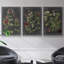 Moonlight Flowers I - ensemble de 3 reproductions sur toile-97708589-97708590