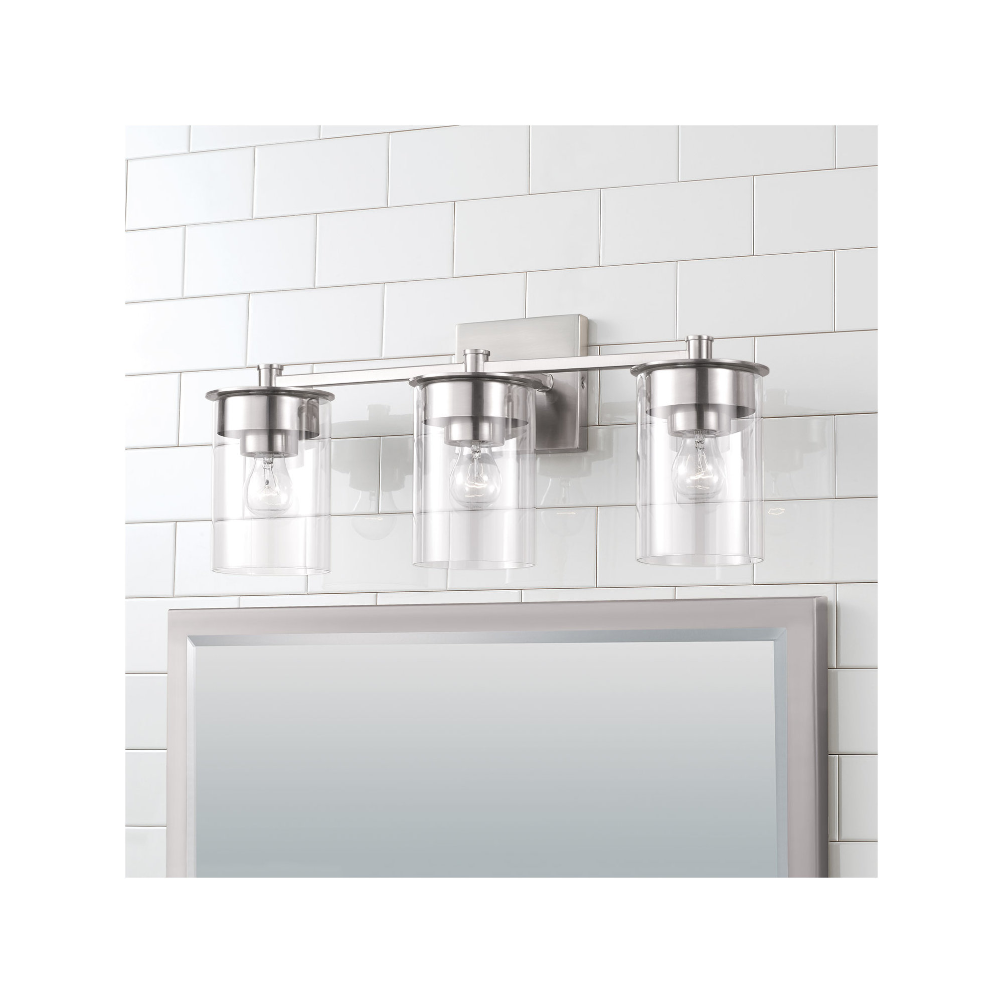 Elstone 3 Light Dimmable Vanity Light, Brushed Nickel