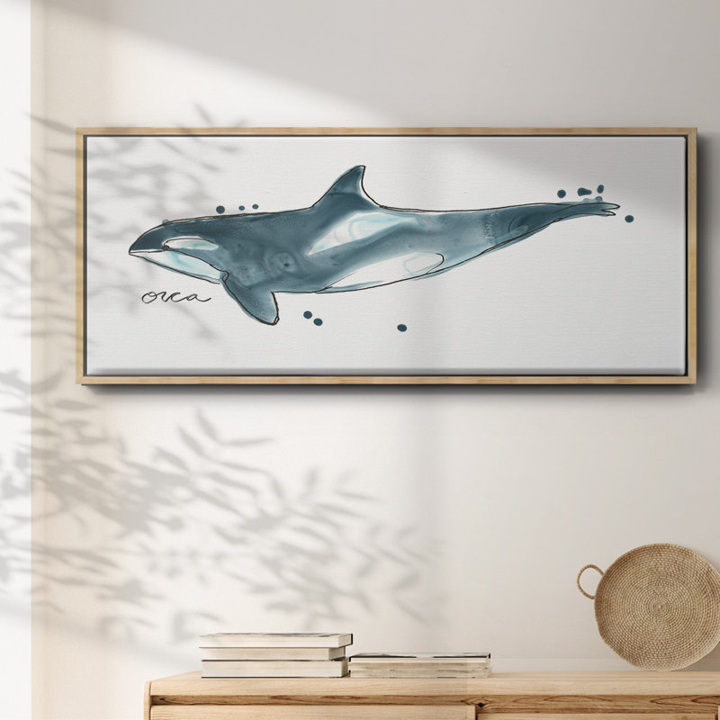 Baleine IV - toile encadrée, H 20 po x l 50 po