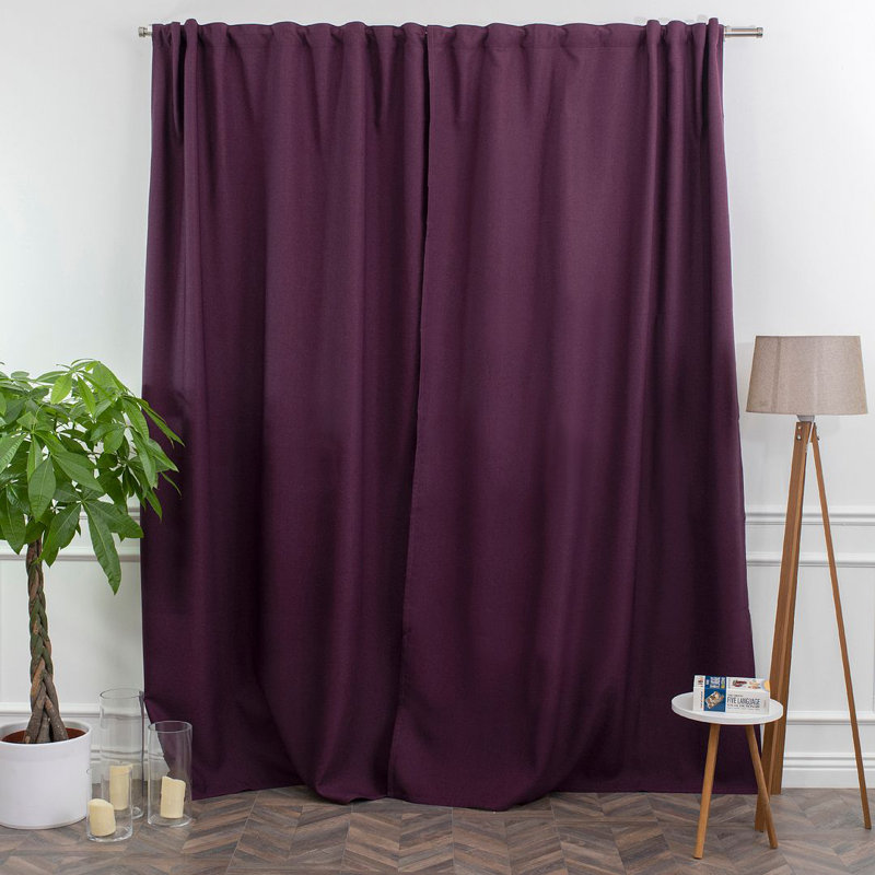 LAXTON Room Darkening Extra Long & Extra Wide Decorative Curtain, Aubergine, 100" W x 108" L