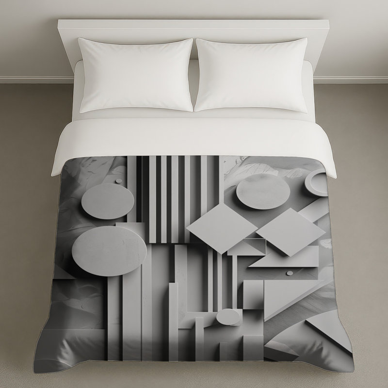 Geometric Shapes Composition Duvet Covers, King