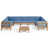 Teak Frame / Blue Cushion