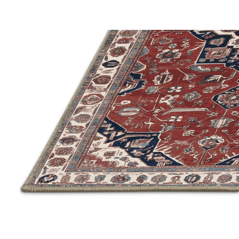 Tapis brun lavable à la machine, Rond 8 pi