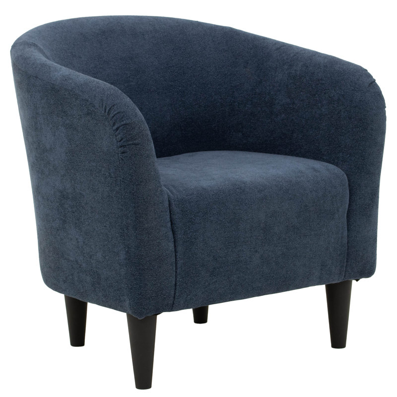 Fauteuil demi-tonneau de 29,50 po de largeur, Chloe Indigo 100% Polyester