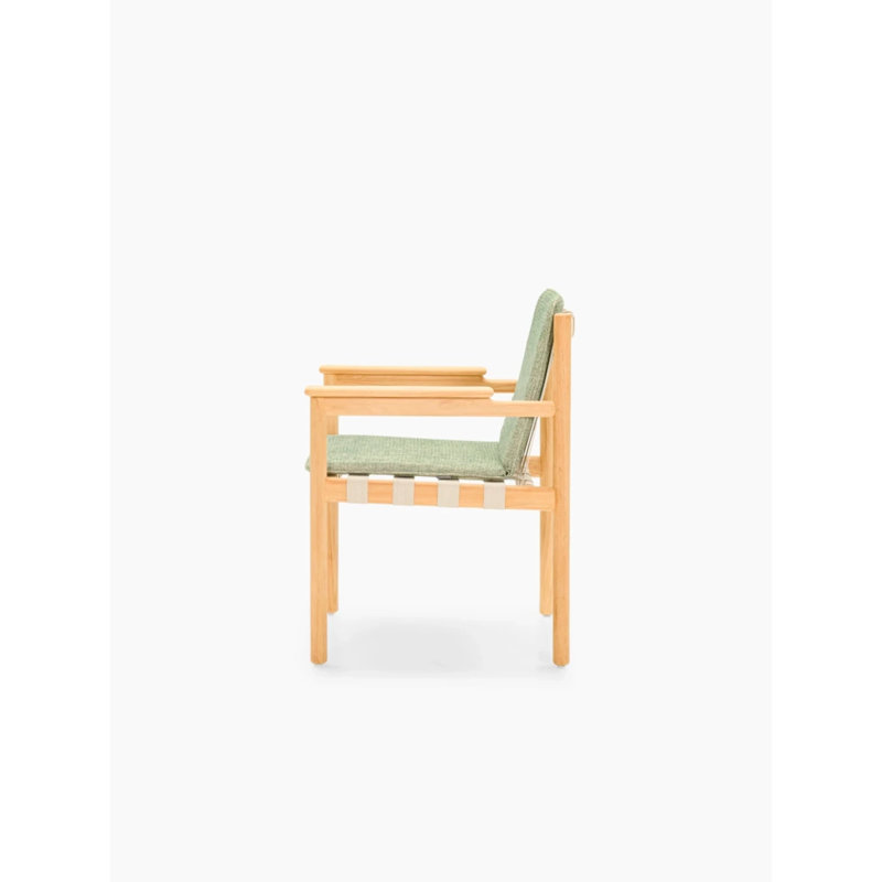 Oda Outdoor Teak Dining Armchair, Green