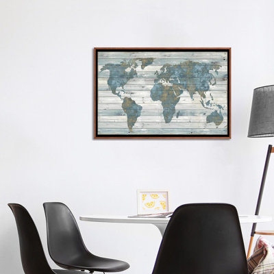Carte du monde sur bois par Jamie Macdowell - reproduction