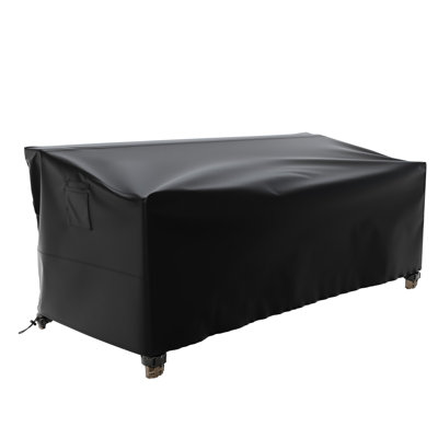 Weatherproof Patio Sofa Cover with Breathable, Durable Water-Resistant PVC Protection, Adjustable Elastic Hem, Click-Close Straps and Air Holes