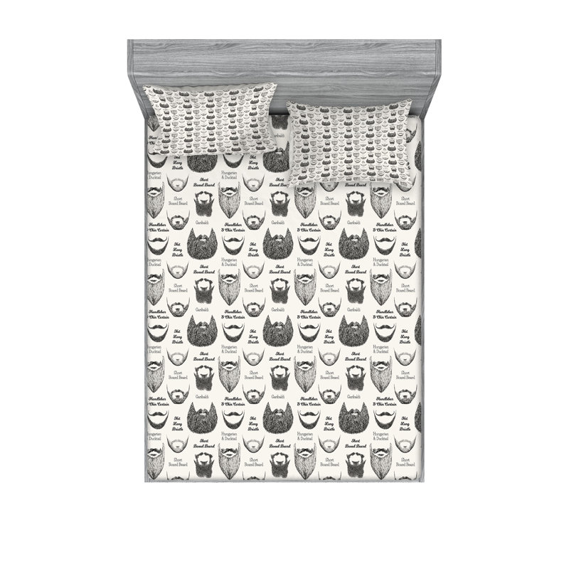 Drap-housse et coussin décoratif Ambesonne, Ensemble de draps pour grand lit + 5 pièces suppl