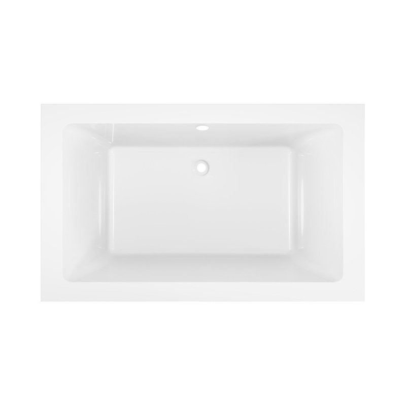 Glossy White Acrylic Drop-In Tub with Jets