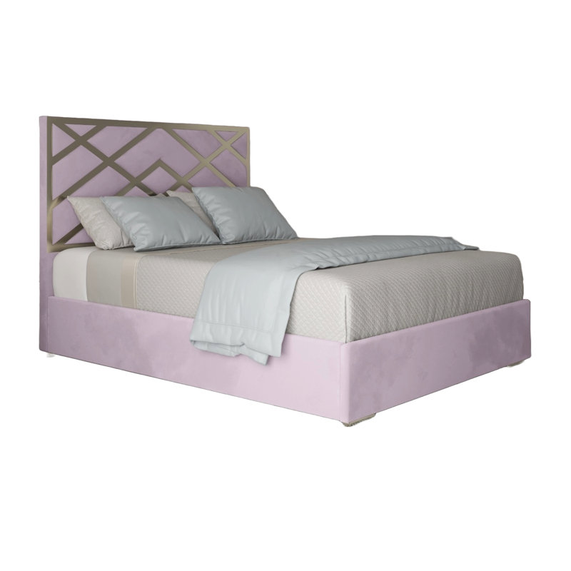 Anatolija Upholstered Bed, Small Double (4'), Pink