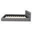 King Size Upholstered Platform Bed With Thick Fabric, Grounded Bed With Solid Frame, Gray-374285269