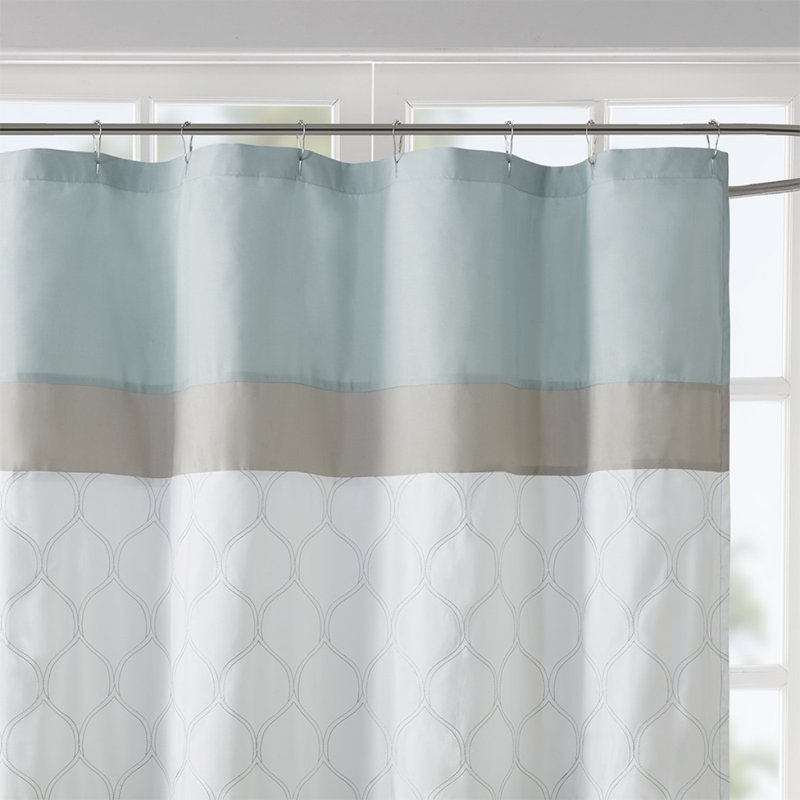 Rideau de douche imprimé et brodé, Écume de mer, écume de mer