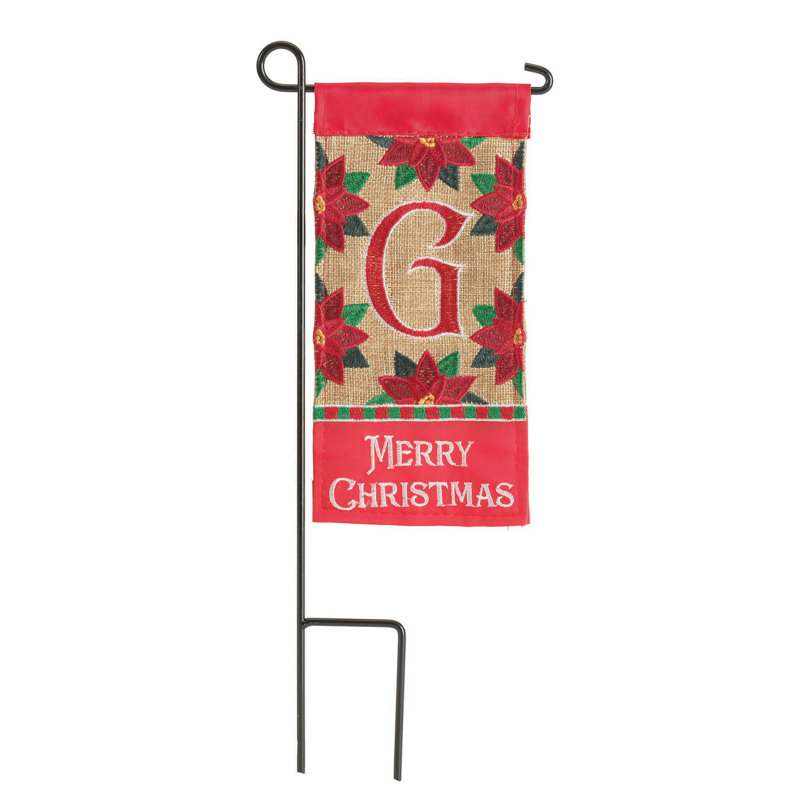  Mini drapeau de Noël Elenis monogramme 4 x 8,5