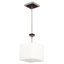 Luminaire suspendu carré simple 1 lumières avec accents de bois Mowbray