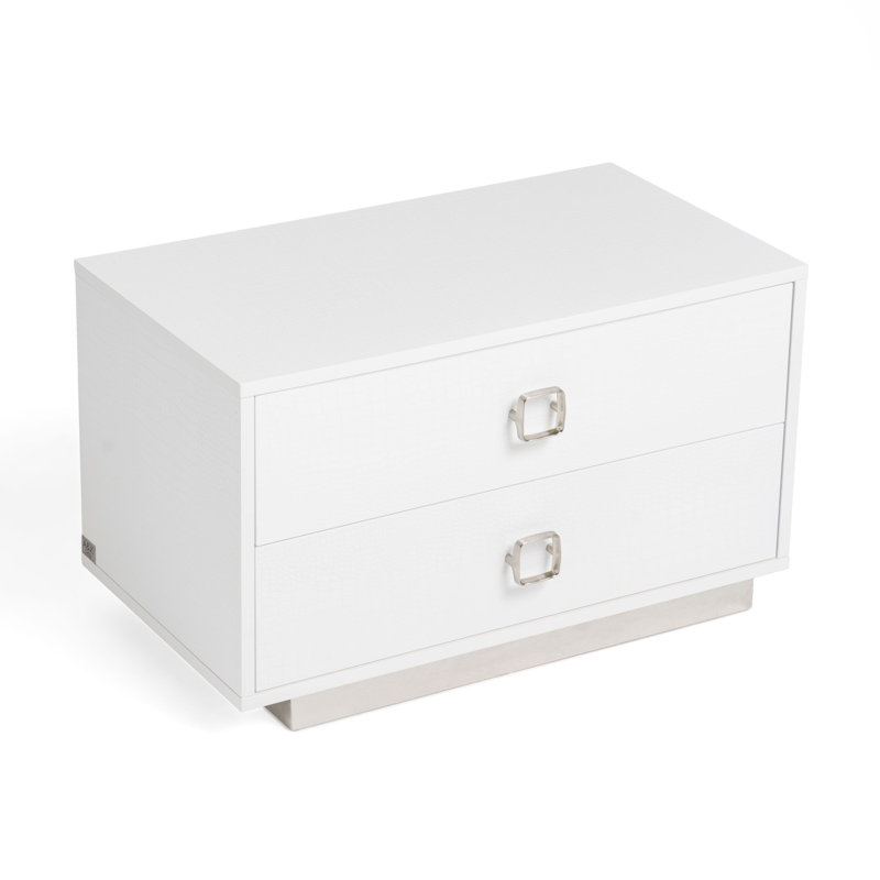 Janmesh 2 Drawer Nightstand, White