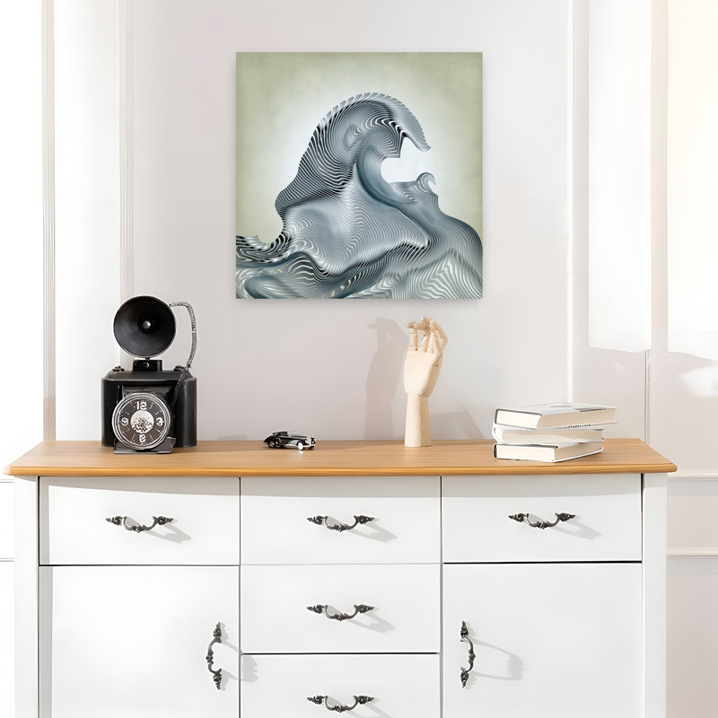 Art contemporain abstrait géométrique audacieux, art océanique, H 18 po x l 18 po