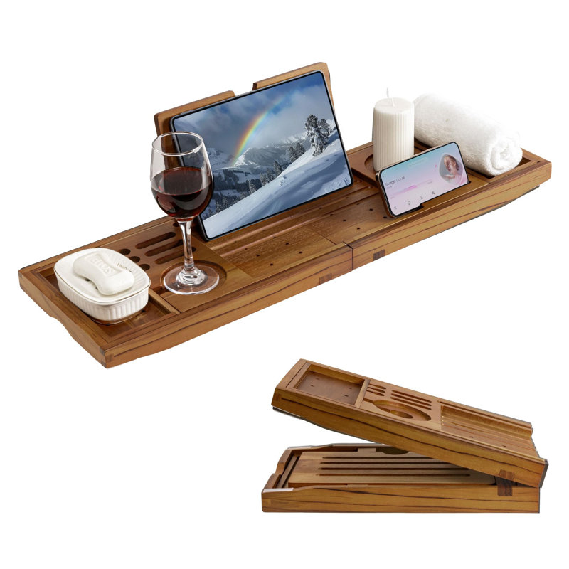 Plateau pour baignoire Luxury, Teck