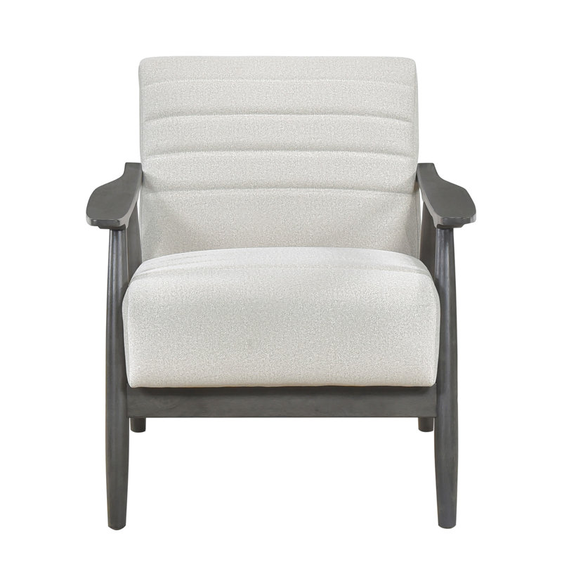 Chaise d'appoint en bois massif gris foncé, revêtement en velours perle, poids de 40 lb, chaise de salon avec coussins attachés et revêtement de couleur perle