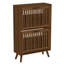 Armoire à chaussures en noyer avec 2 tiroirs rabattables, rangement pour chaussures moderne pour le vestibule-413556058-403503240