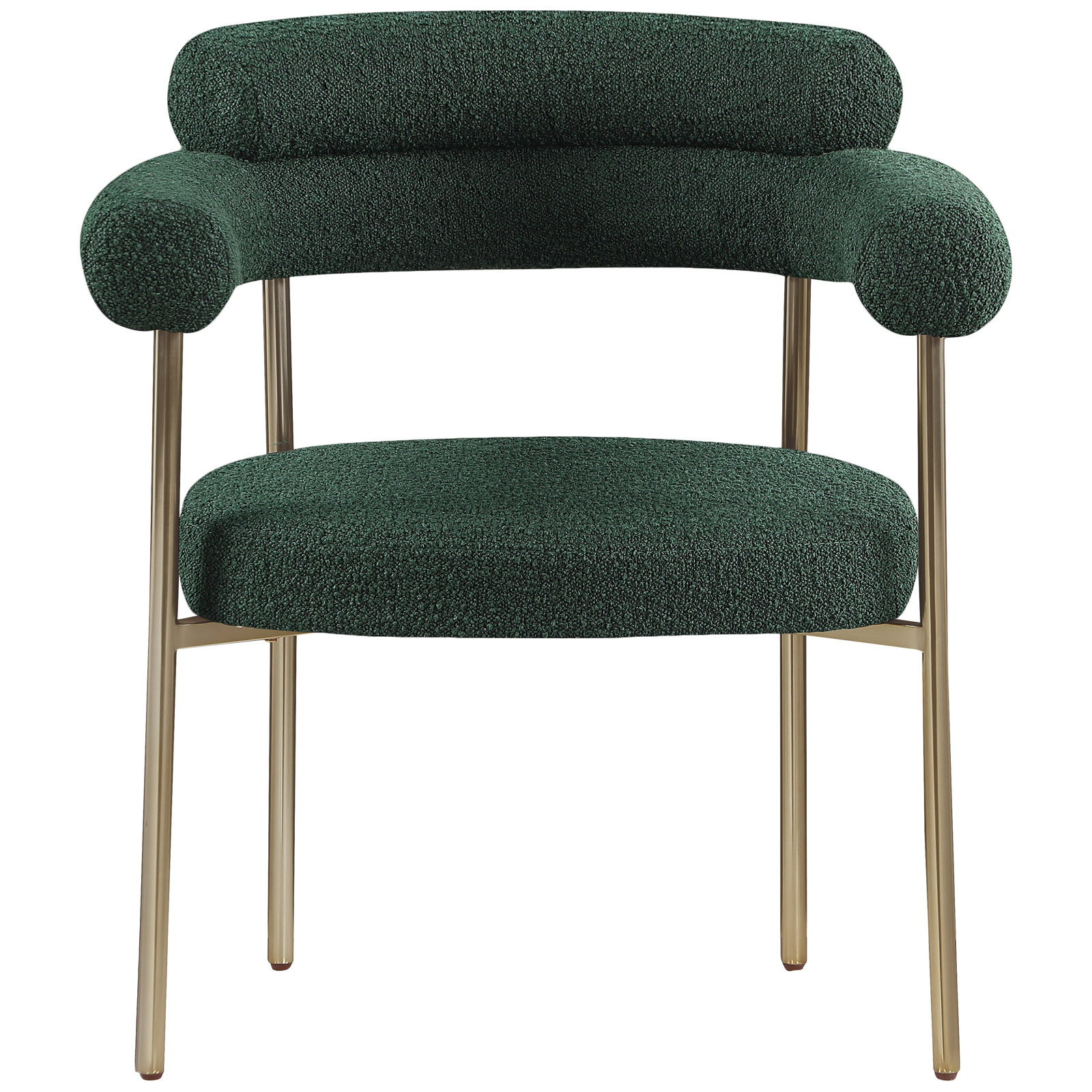 Dining Armchair, Green, Brushed Brass