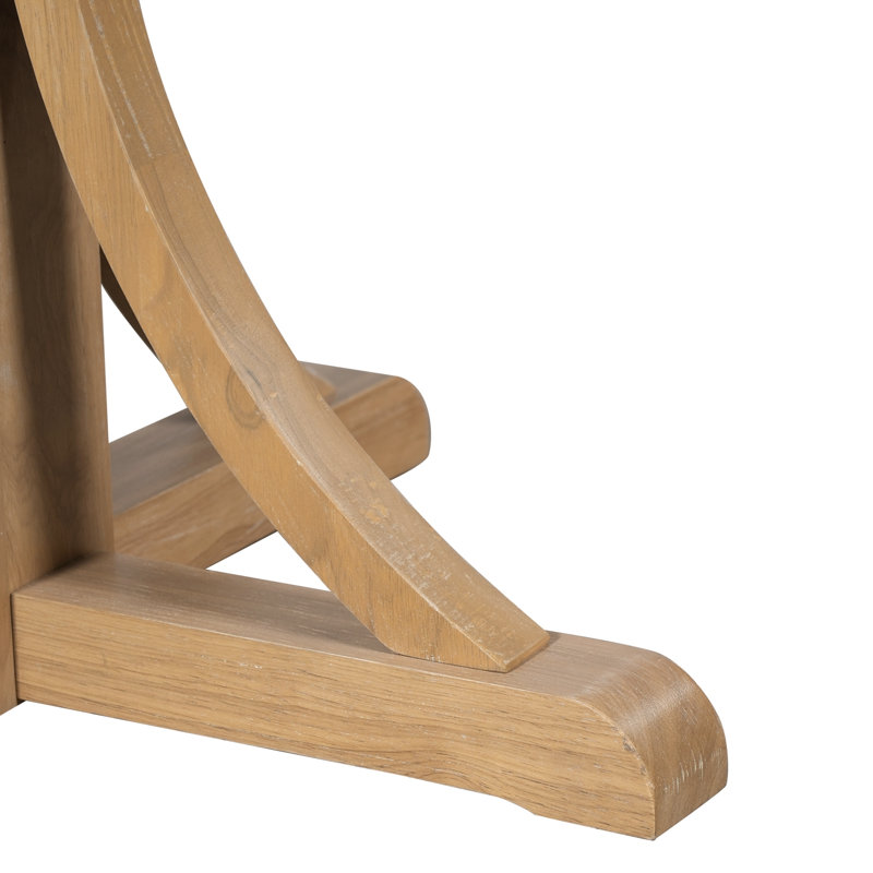 Table de salle à manger avec base à tréteaux, Natural Wood Wash