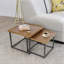 Bidal 2PC Nesting Tables Industrial Wood Grain Living Room Furniture
