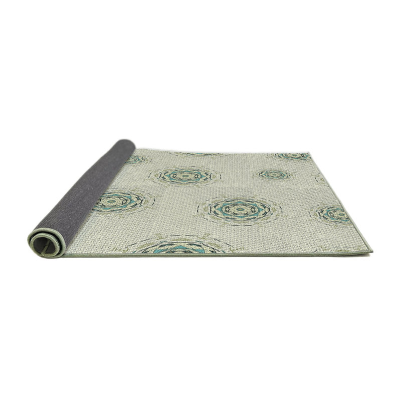 Tapis zone beige à motifs, Rond 7 pi