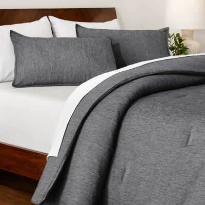 Ensemble d'édredon chiné Bare Home - ultra doux - duvet d'oie - chaleur toutes saisons