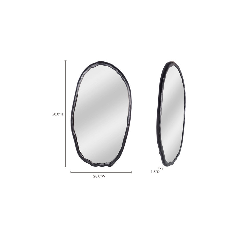 Nola Aluminum Novelty Mirror, Black, 50" x 28"