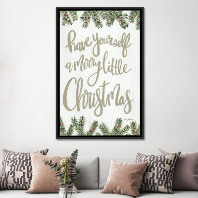 «Merry Little Christmas», reproduction d'art sur toile encadrée