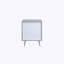2 Drawers MDF Nightstand in Grey High Gloss Finish