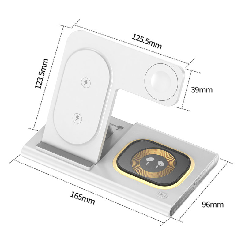 Multiple Devices Wireless Charging Station, White
