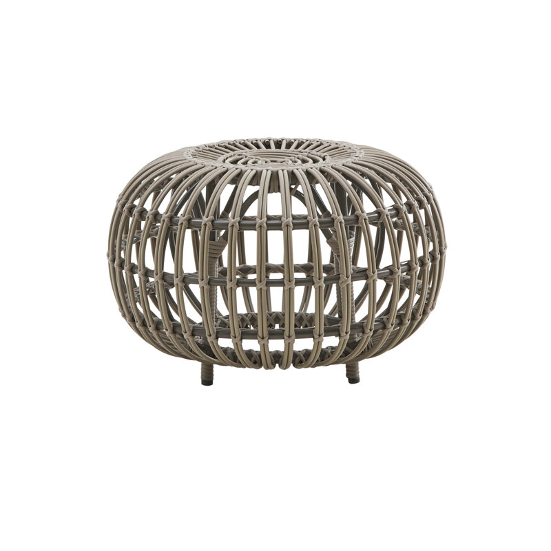 Franco Albini Small Rattan Ottoman, Moccachino