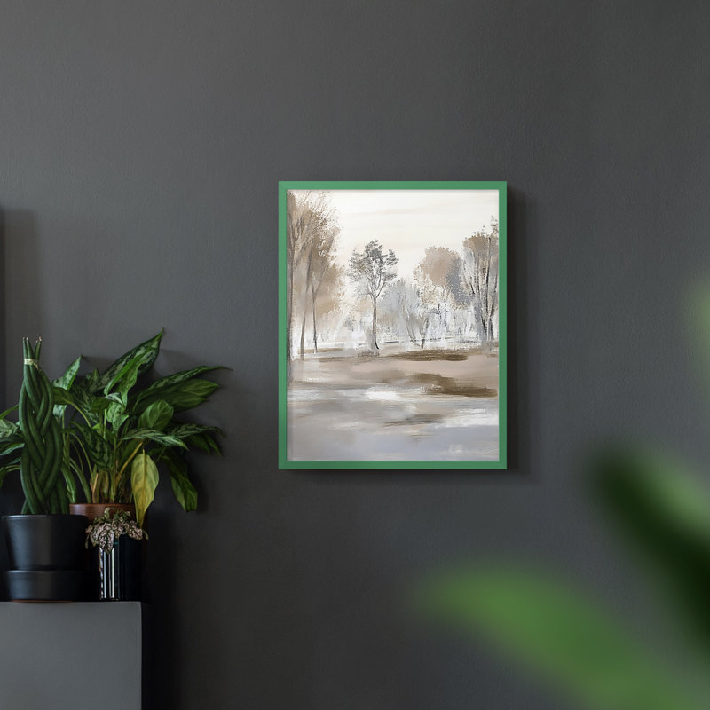 Série FLORAL dxlviii - reproduction encadrée de qualité supérieure - prête à être accrochée - aucun clou requis, Vert