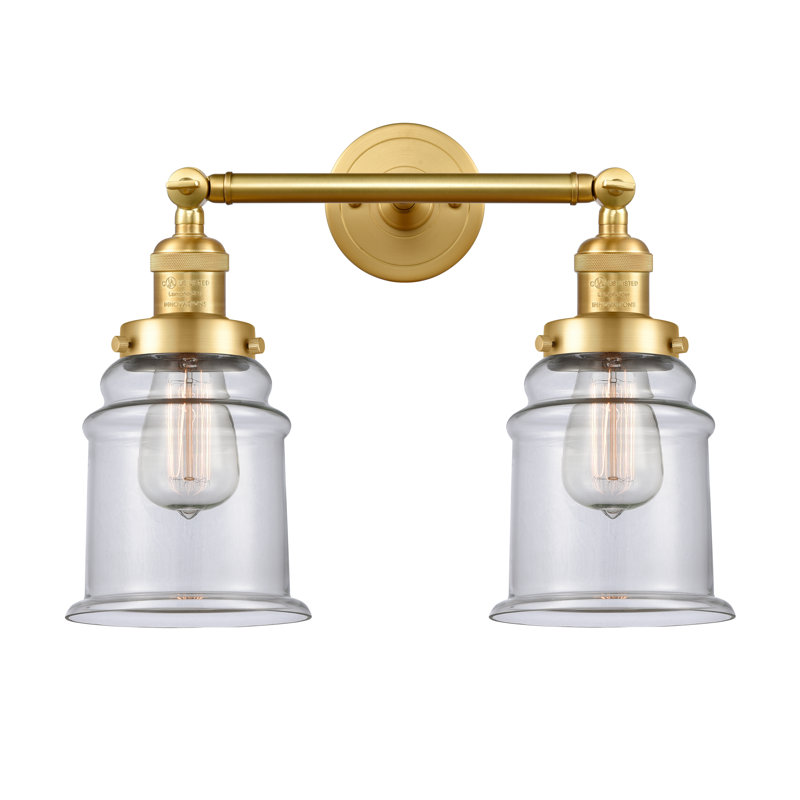 Galaviz 2 - Light Dimmable Vanity Light, 6 Watt Vinage LED Bulb, Clear, Satin Gold